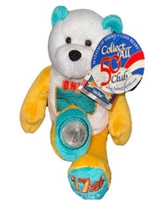 OHIO State Quarter Coin Bear - 17th State. Plush 8" Limited Treasures. 2002.