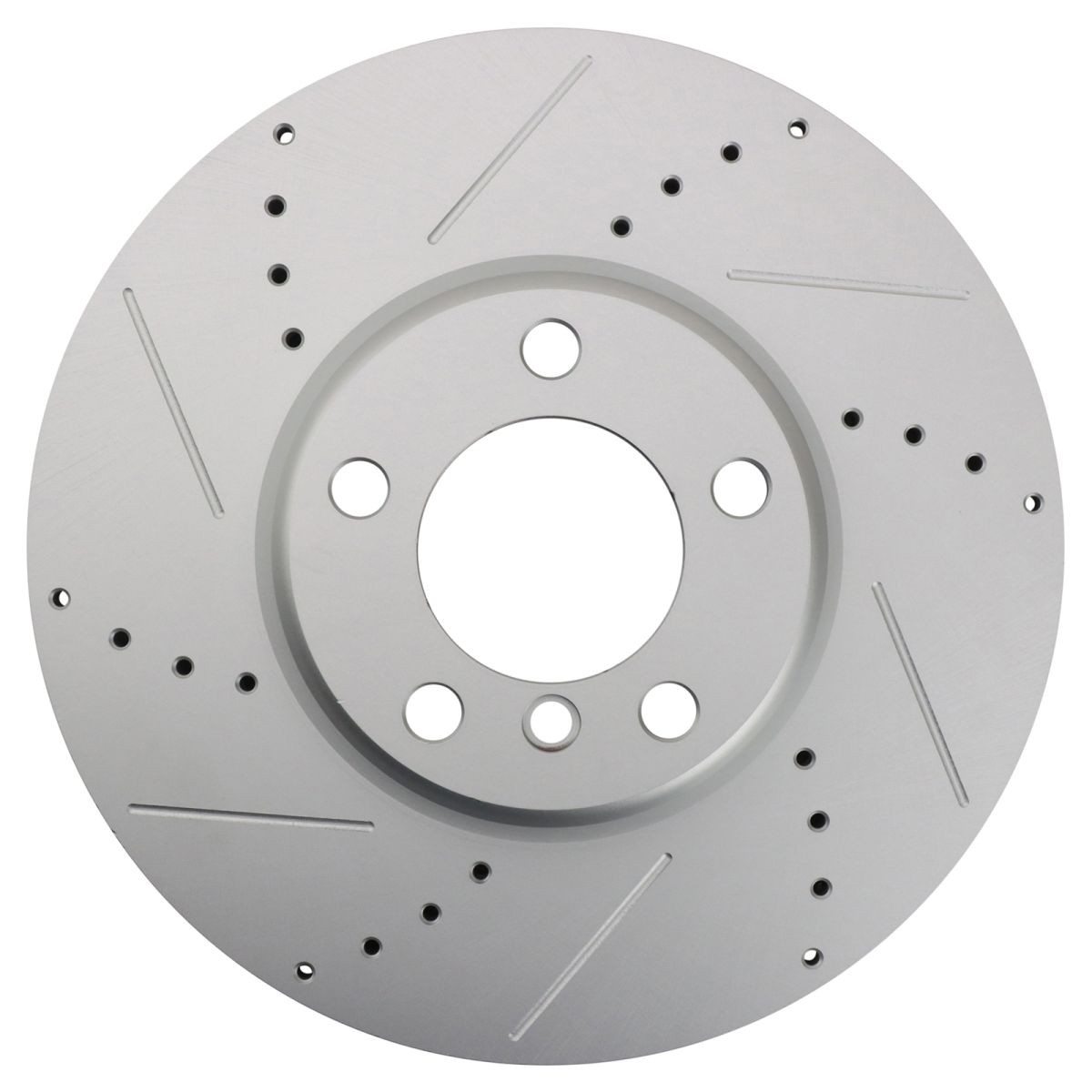 TRQ Performance Front Brake Rotors Set Premium G-Coated Slotted Drilled for BMW