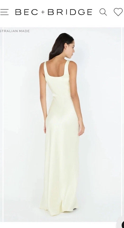 Bec & Bridge Long dress Size 8 Ice Yellow Formal gown or bridesmaid - image 3 of 4