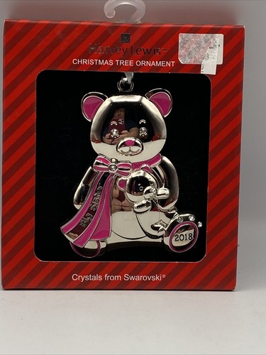 Harvey Lewis 2018 Big Sister rosa Teddybär versilbertes Ornament - Bild 3 von 5