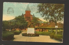1915 Postmarked Postcard The Auditorium and Stokes Monument Ocean Grove NJ