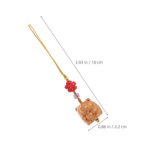Sandalwood Hanging Decoration Cellphone Lanyard Cute Kapibala Rope - 第 12/12 張圖片