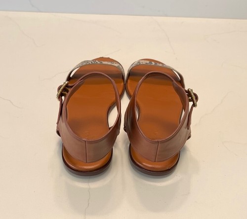 COLE HAAN BARRA SANDAL women flat brown, thin snake strip slide, ankle cuff; 8,5 - Picture 15 of 18