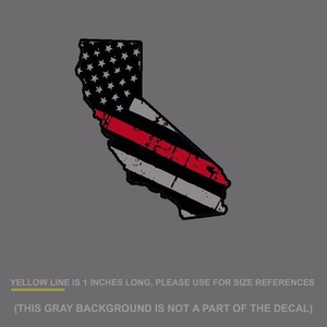 Distressed Thin Red line flag Hood vinyl sticker decal Jeep Firefighter Fire SF7