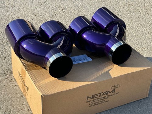 NETAMI AUTHENTIC, SET OF 2*USA GLOSS PURPLE, DUAL EXHAUST TIPS, MUSTANG, CAMARO. - Picture 11 of 14