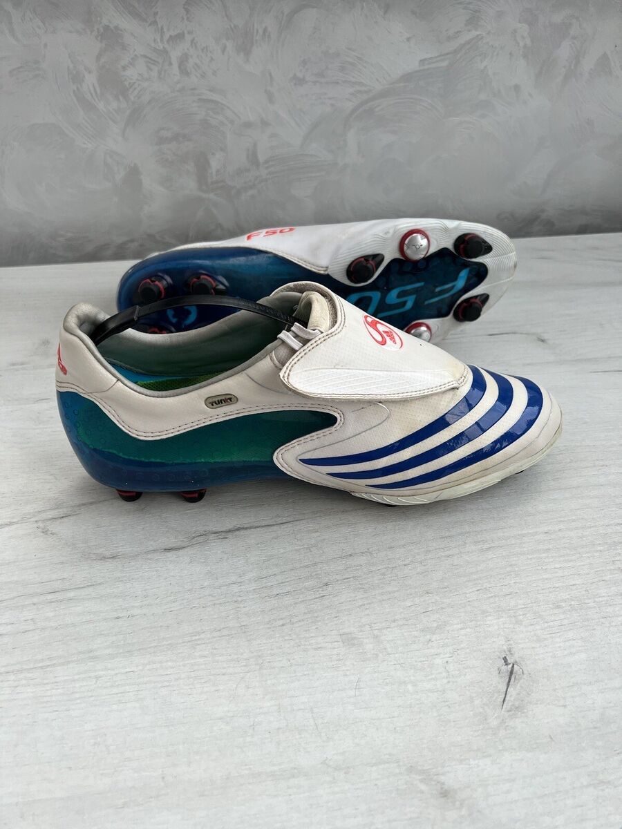 Adidas F50 Tunit White Blue Rare Retro Football Cleats Adidas F50 Tunit White Blue Rare Retro Football Cleats