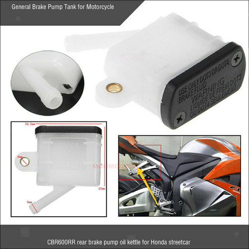 Universal Motorcycle Rear Brake Clutch Cylinder Fluid Reservoir Tank Oil Cup New - Foto 2 di 12