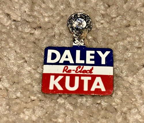 1971 raro sindaco di Chicago Richard J Daley / assessore Frank Kuta (andato in prigione) TAB - Foto 1 di 3