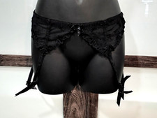 Vintage NWT NOS Victoria's Secret Black Sheer Lace Garter Belt Sz S