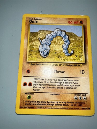 Pokémon TCG Onix Base Set 56/102 Regular Common. NM LP - Picture 2 of 3