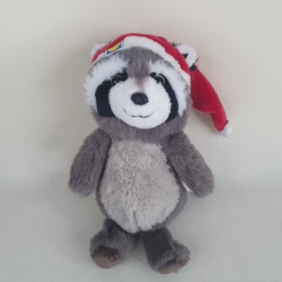 Waschbär Lidl Weihnachten Mütze ca 28 cm Kuscheltier grau