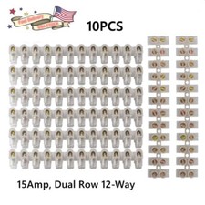10pc 12Position 15Amp Wire Connector Dual Row Screw Barrier Block Terminal Strip