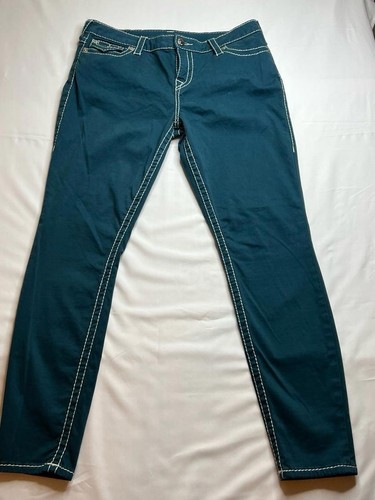True Religion Blue Green Womens Skinny Jeans Sz 32 - Bild 2 von 11