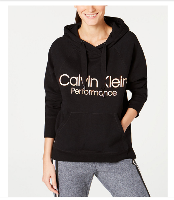 grey calvin klein hoodie women's