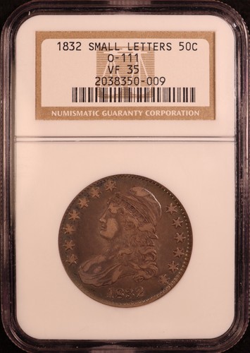 1832 Capped Bust Half Dollar 'Small Letters' O-111 - NGC VF35 -Nice Album Toning - Picture 2 of 7