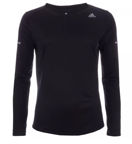 adidas Performance Womens Climalite LS Running Top Shirt Black BNWT AA5106 - Picture 3 of 8