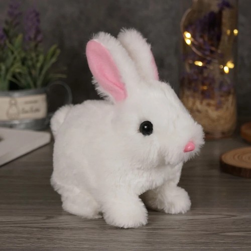 Electric Cute Carrot Rabbit Plush Toy Simulation White Bunny Stuffed Animal Doll - Picture 21 of 34