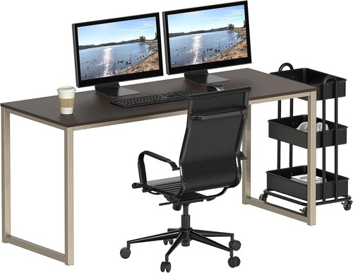 SHW Home Office 55-Inch Computer Desk, 24" Deep, Espresso 55-Inch,  - Picture 5 of 9