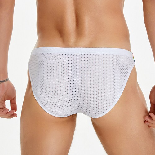 NEW SEOBEAN LOW RISE SEXY RAINBOW BELT MESH BRIEF UNDERWEAR - Picture 10 of 13