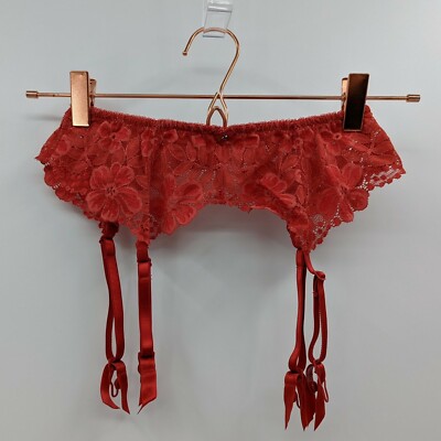 Victoria's Secret Garter Belt Women's M Red Lace-READ | eBay