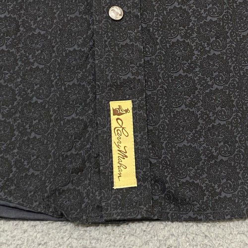 Camisa Larry Mahan Para Hombre Pequeña Gris Negra Paisley Perla Snap Colección Vaquero - Imagen 5 de 14