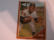 1962 Topps # 307 Jim Mudcat Grant card Cleveland