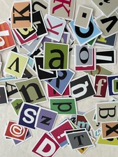 100 Alphabet  Punctuation Stickers Assorted
