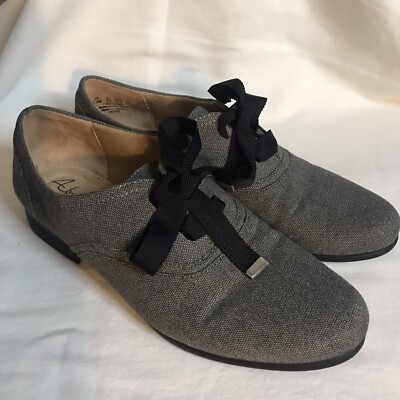 ABELLA Style Moxie Dark Gray Womens Oxford Shoes Ribbon Ties SZ 7.5M | eBay