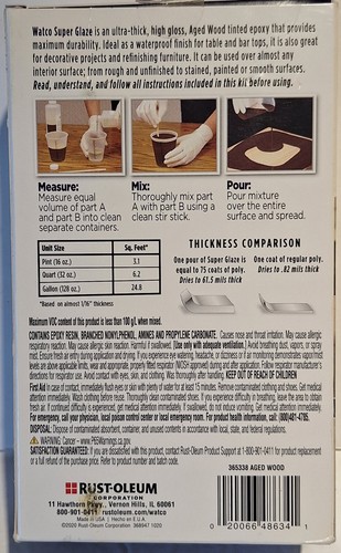 Watco Super Glaze Pour On High Gloss Epoxy 1 Quart Aged Wood Resin NIB - Picture 2 of 2
