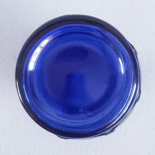 Vintage Hasel Atlas Kobaltblau Ring der Ringe Glas Karaffe Vase 8" hoch - Bild 4 von 5
