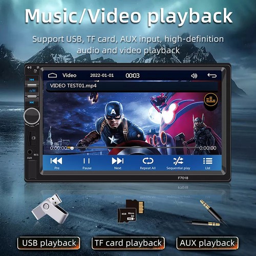 Touch Screen Car Stereo Radio Bluetooth FM 2Din For Carplay Android Auto7MmK - Picture 4 of 24