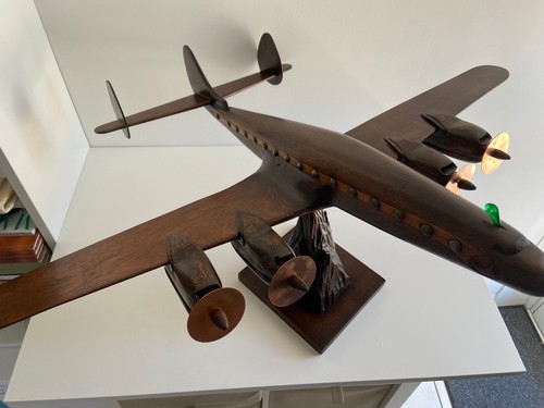 Modell Skulptur Flugzeug Lockheed Sternbild Holz geschnitzt 1940 - 1950 - Bild 18 von 19