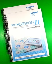 Owners Manual for Brother PE-Design 11 Embroidery Sewing, 414 Pgs +Clear Covers!