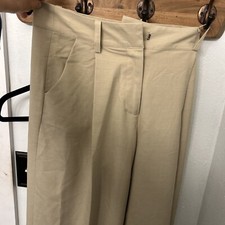 asos design wide leg trouser, beige 4