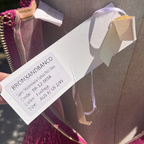 BRONX AND BANCO Mademoiselle Bridal Midi Dress Prom Party Fuchsia Formal sz 2 XS - Picture 15 of 15