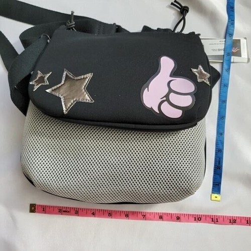IDEOLOGY Purse Bag 2-in-1 Crossbody Black Grey Pink Scuba Gift Cute Star Thumb - Picture 7 of 12