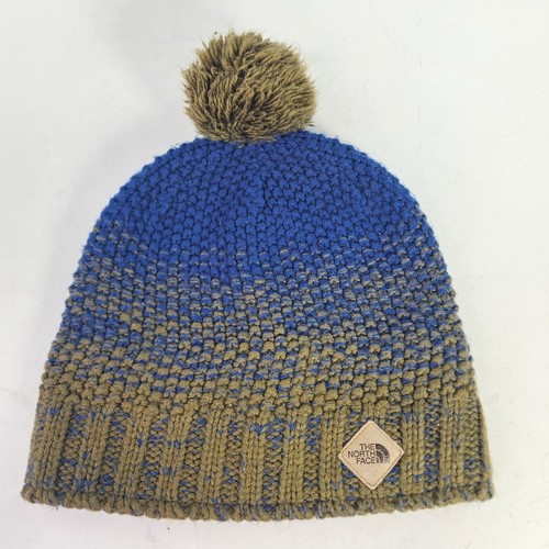The North Face Cable Knit Beanie Blue/green Pompom Winter Ski Hat - Picture 3 of 8