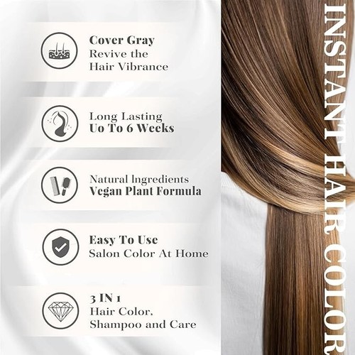 3 IN 1 All Natural Instant Hair Dye Shampoo With Argan Oil, more than 15 Colors! - Picture 13 of 135