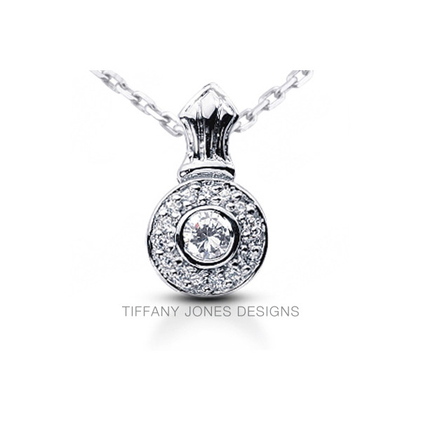 1.17ct H-SI1 Exc Round AGI Natural Diamonds 18k gold Bezel Set Halo Pendant 4.9g 1.17ct H-SI1 Exc Round AGI Natural Diamonds 18k gold Bezel Set Halo Pendant 4.9g