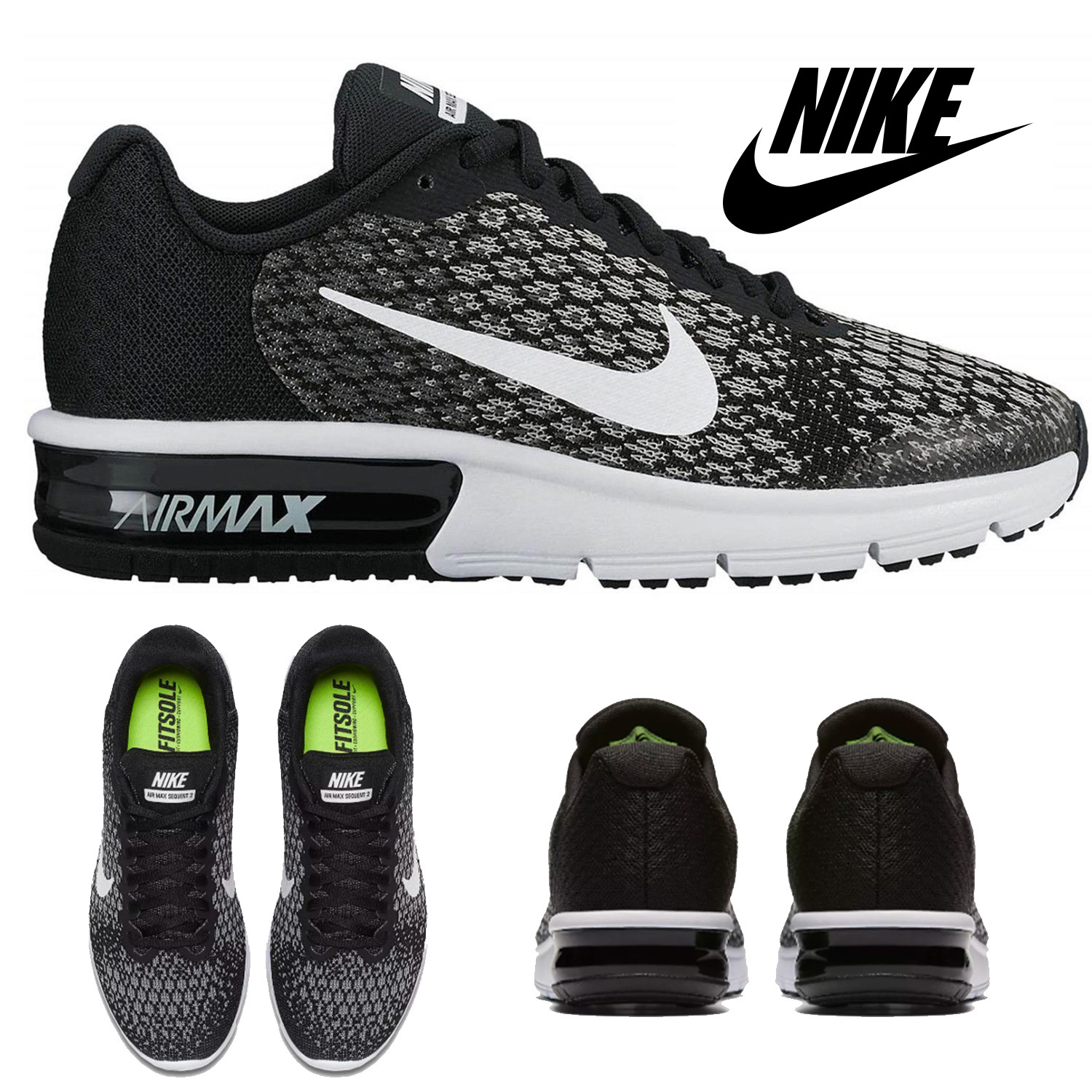 NIKE AIR MAX SEQUENT 2 (GS) SCARPE RUNNING CORSA TEMPO LIBERO DONNA NERO ARGENTO Scarpe classiche da uomo NIKE AIR MAX SEQUENT 2 (GS) SCARPE RUNNING CORSA TEMPO LIBERO DONNA NERO ARGENTO Scarpe classiche da uomo