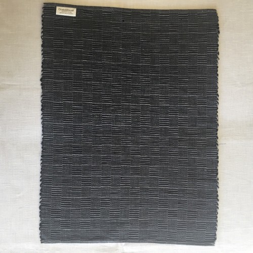 Placemats 6 Crate & Barrel Quadrate Detroit Grey 300-829 Cotton India Woven Edge - Picture 10 of 16