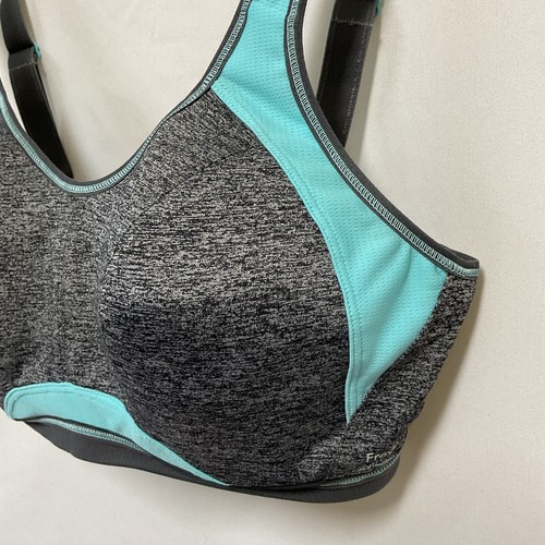 Freya Active 32G Sports Bra Grey Aqua Blue Epic Underwire 4004 Full Coverage - Picture 2 of 6