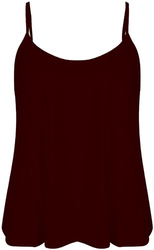 Womens Cami tops Ladies Camisoles Vest Flared Swing Strappy Plus Size Top 8-26 - Picture 27 of 31