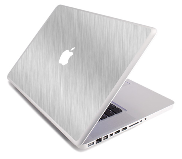 BRUSHED ALUMINUM Vinyl Lid Skin Decal fits Apple MacBook Pro 13