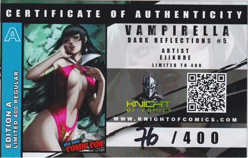 Vampirella: Dark Reflections #5 - Cubierta variante virgen Ejikure "A" con certificado de autenticidad - casi nuevo+ - Imagen 3 de 3