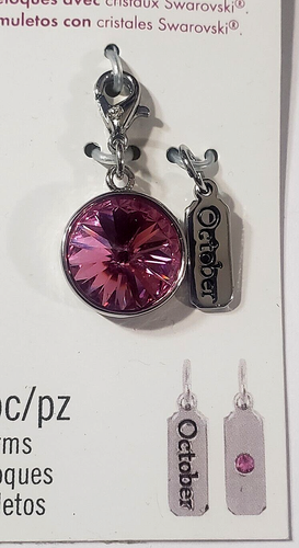 CREATE YOUR STYLE Charms with Swarovski Crystals - OCTOBER ROSE - 2 pcs - 第 2/2 張圖片