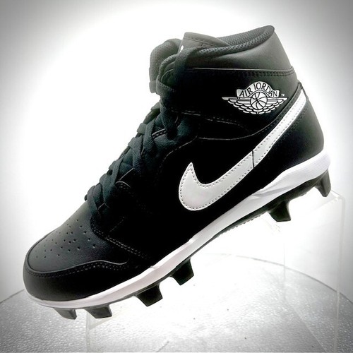 Air Jordan 1 Retro MCS Baseball Cleats Black White AV5354-001 Men's Size 8 - Picture 4 of 7