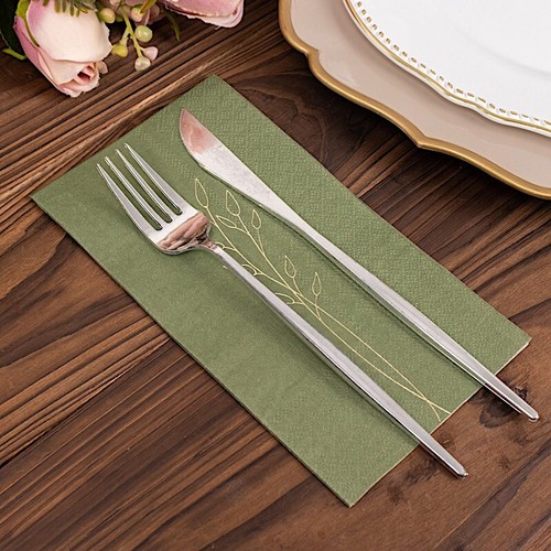 50 Soft 2 Ply Disposable Dinner Paper NAPKINS Embossed Leaves Party Decorations - Picture 7 of 17