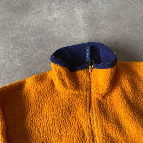L.L Bean Sherpa Fleece Womens Small Half Zip Made In USA Vintage Jumper, Orange - Picture 8 of 10