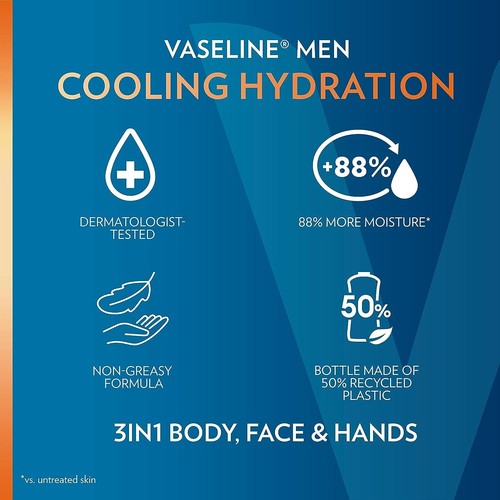 4er-Pack Vaseline Herren Kühlung Heilung Feuchtigkeit Körperlotion Größe 20,3 Unzen Flaschen - Bild 13 von 24